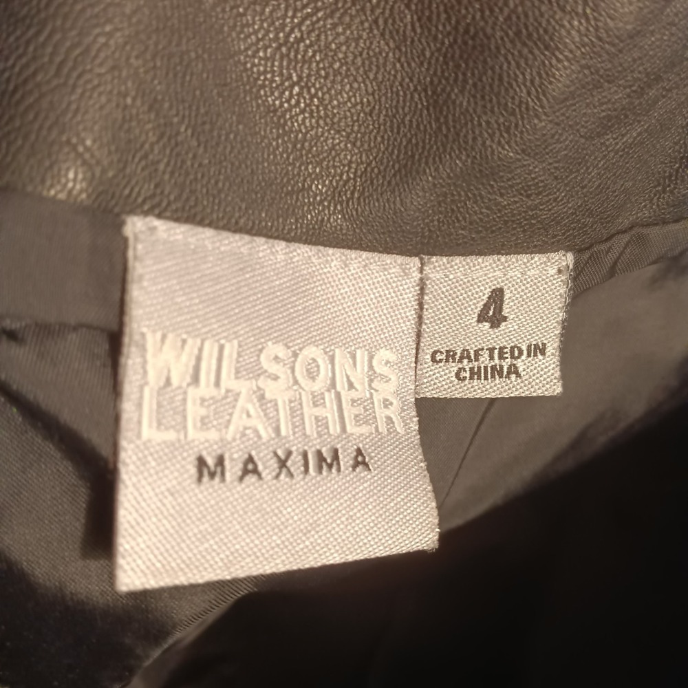 Y2K Wilsons Leather Maxima Black Women's Lace-Up Mini Pencil Skirt Sz 4 Vintage - Picture 5 of 8